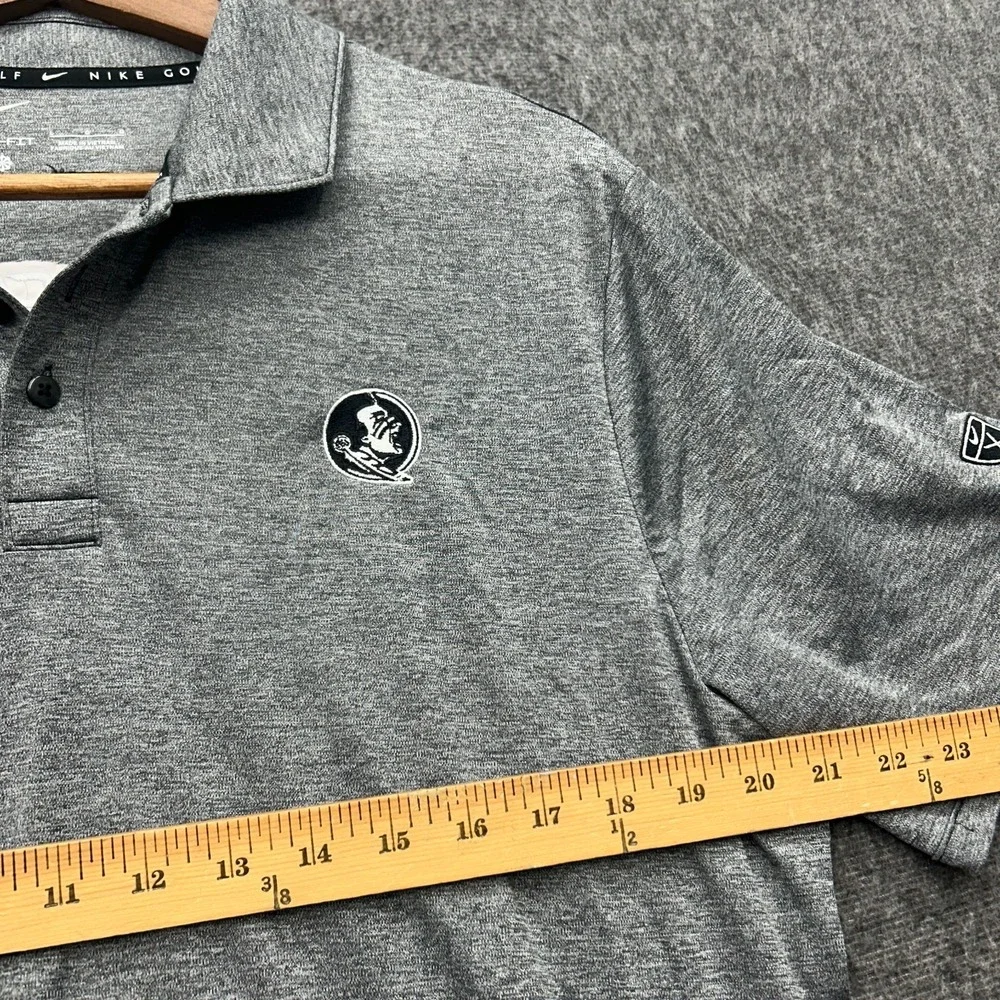 Florida State Seminoles Polo Shirt Mens Large Golf Nike Golf Dri Fit Gray